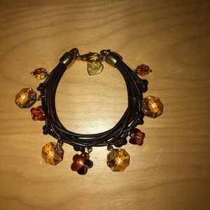 Leather charm bracelet from Greece.